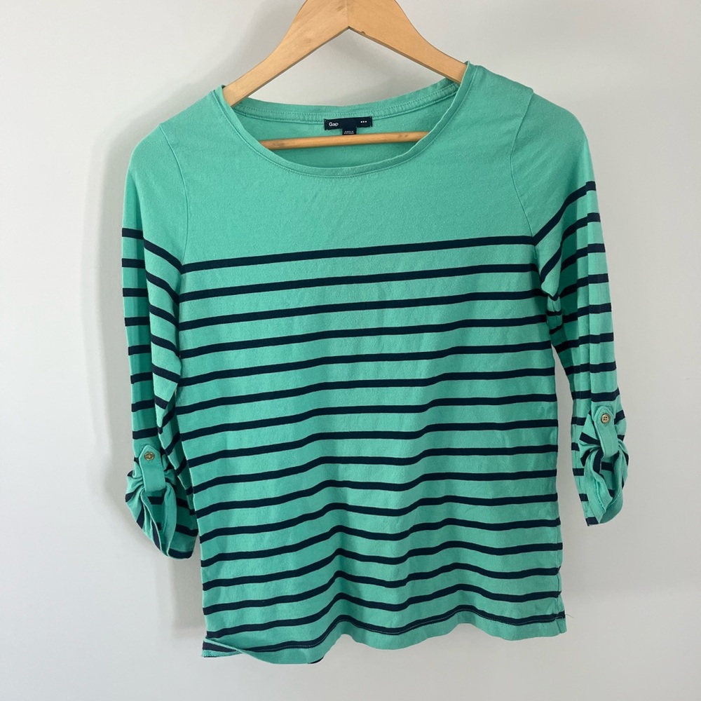Green Striped Women's Top